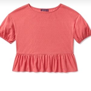 NWT Weston Top w. Elastic and Polka Dot Texture Detail